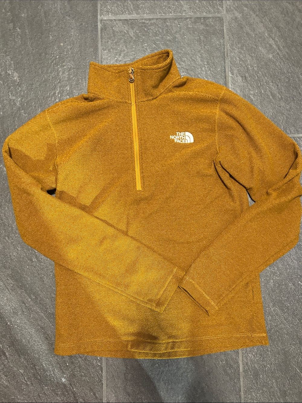 The North Face Men's Quarter-Zip Sweater Jacket in Mustard Yellow
